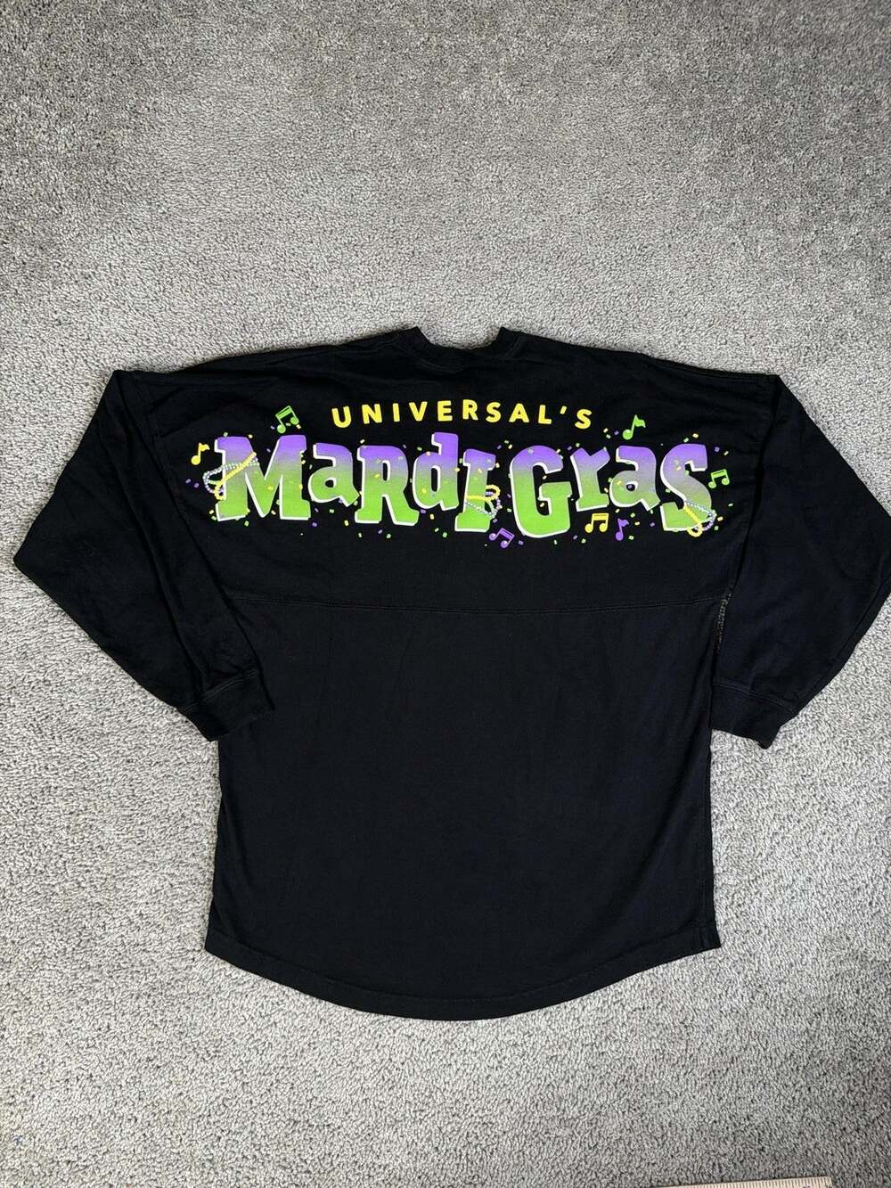 Universal Studios Shirt Mens S Black Mardi Gras Spirit Jersey Crew Neck Cotton